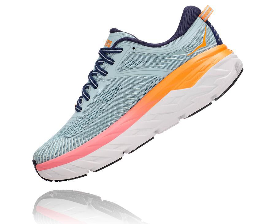 Hoka One One Running Shoes Womens Blue - Bondi 7 - 56321PYRE